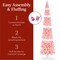 Best Choice Products Pink Pre-Lit Artificial Snow Flocked Pencil Christmas Tree Holiday Decoration